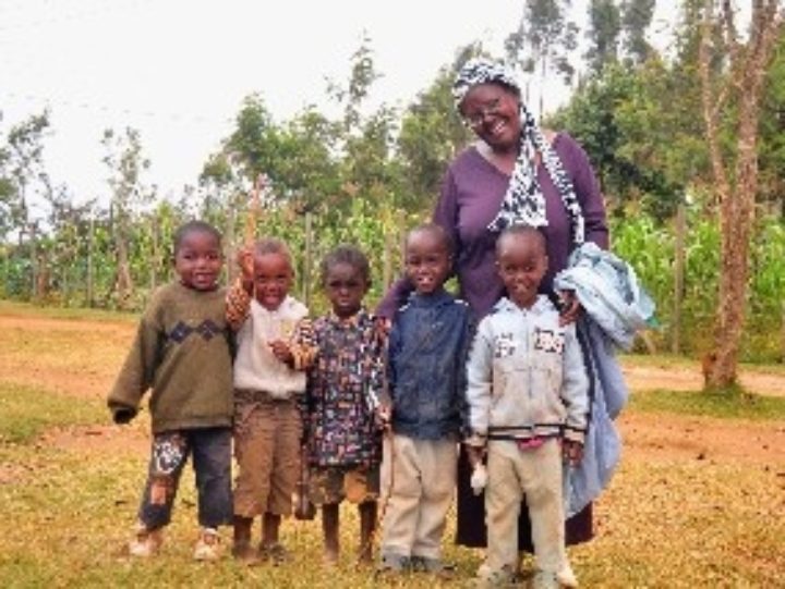 Anne Chege and children